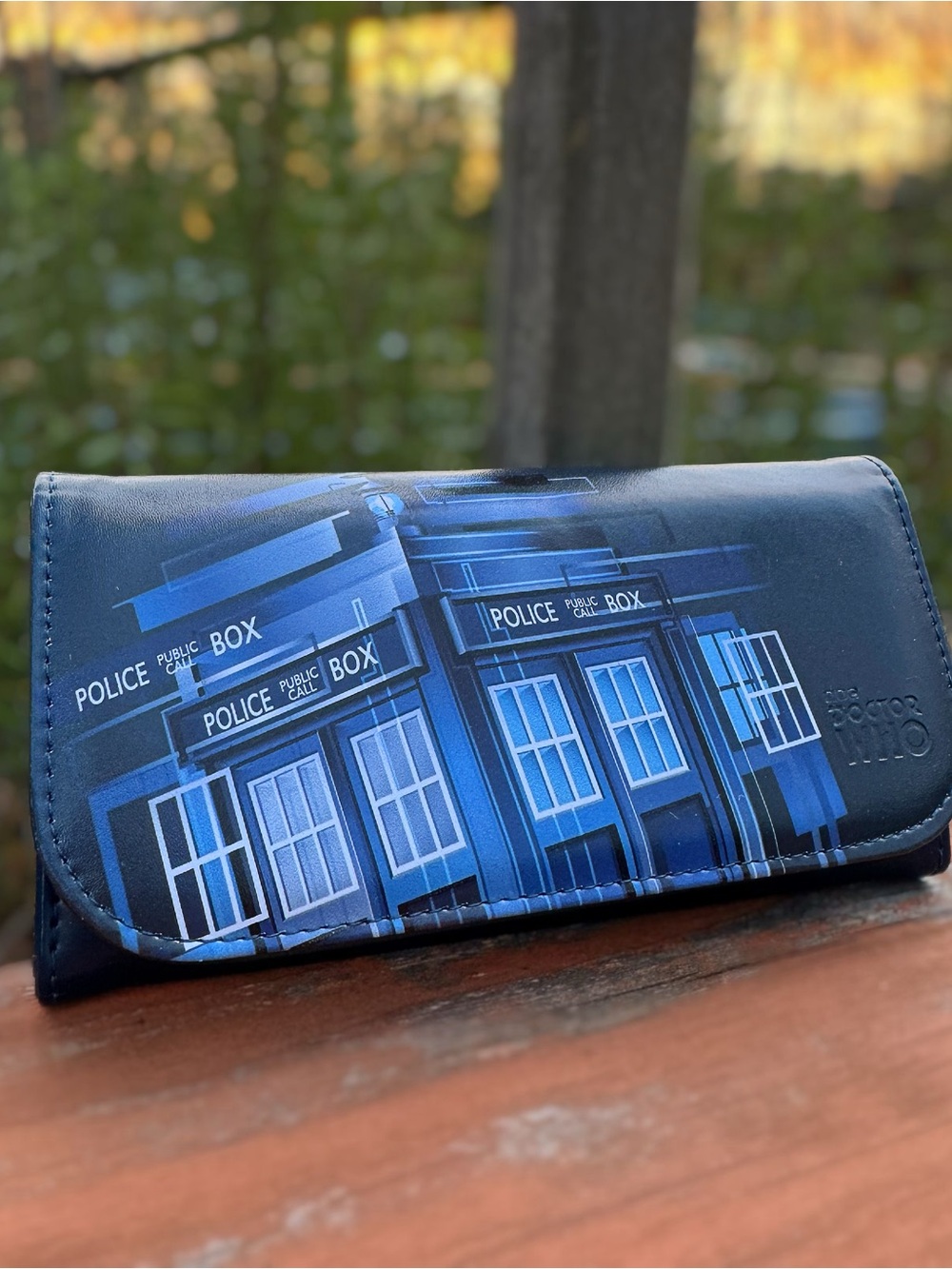 Official Doctor Who TARDIS Embossed Faux Leather Flap Wallet - Like New